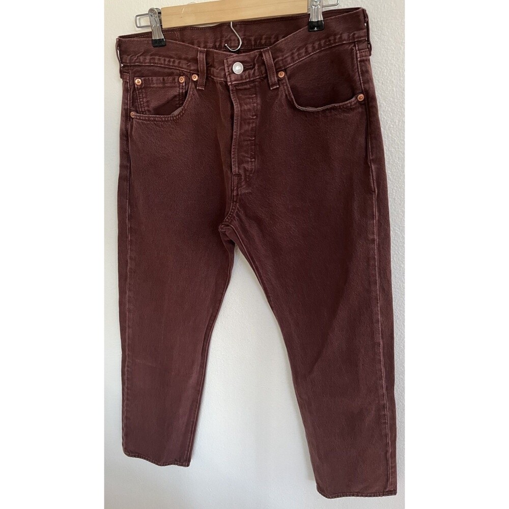 Levi's 501 Mens Original Fit Straight Leg Button Fly Jeans 32x29 ChocoBrown NWOT